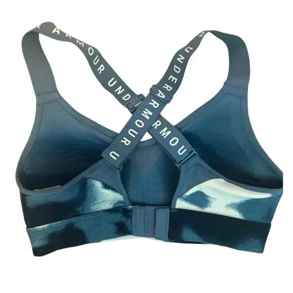 Under Armour Teal and Blue Patterned Cross Back Sports Bra - Picture 6 of 10